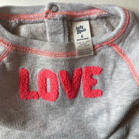 Baby B'Gosh, Gray LOVE Hoodie - 6 Months - Picture 3 of 3